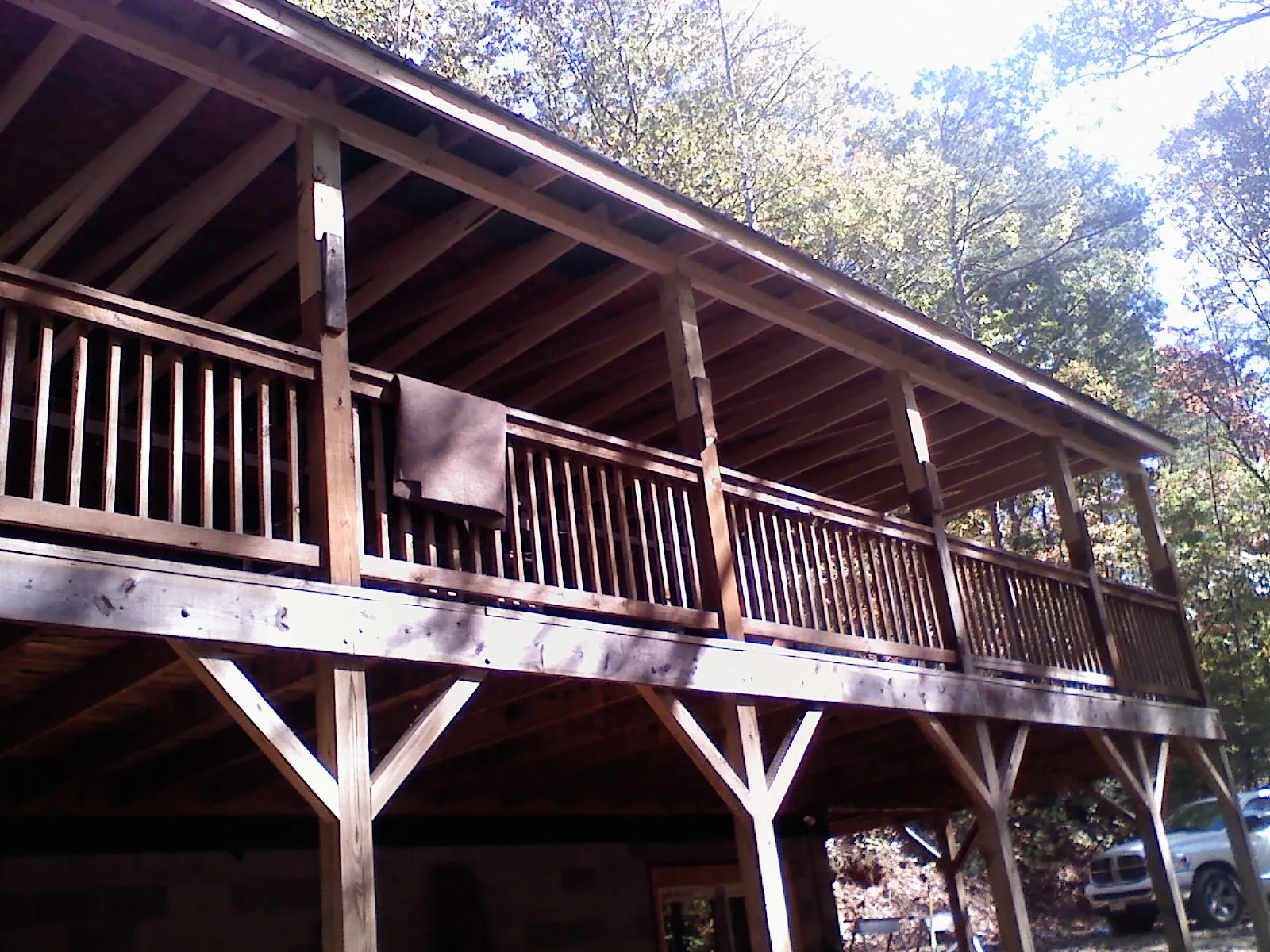 Timber framing under a new elevated porch and deck — Roof Leak Repair in Paoli by Roofing Brothers